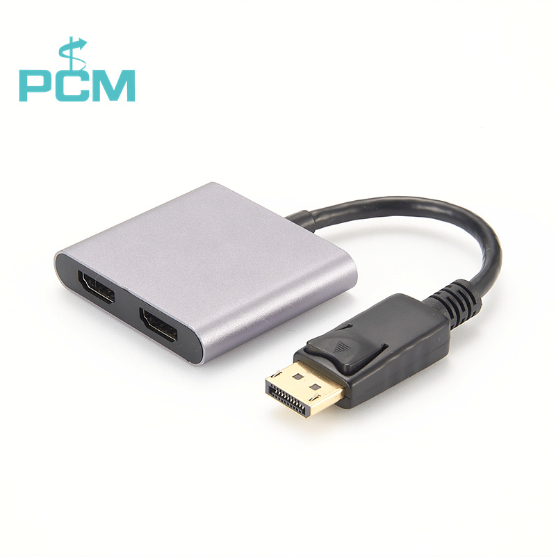 DisplayPort to Dual HDMI Splitter Monitor Adapter Hub